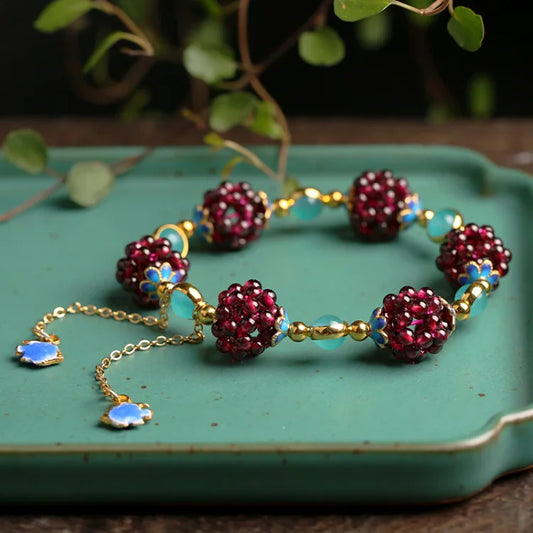 Natuurlijke Granaat Armband - Selina