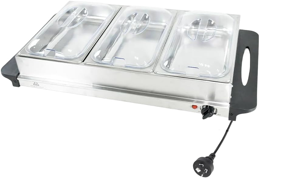 Elektrische Buffetvoedselwarmer met 3 × 2,5L Schalen & Temperatuurregeling – Valtero