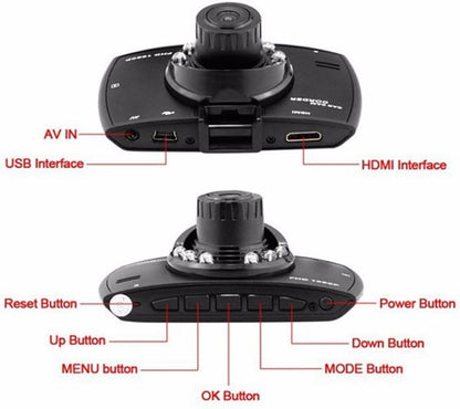 Dual Lens Auto Dashcam G30 2.7" LCD Full HD 1080P met G-Sensor