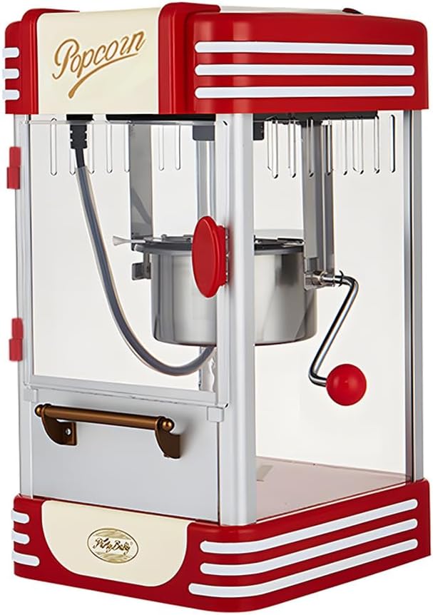 Retro Rode Elektrische Tafel Popcornmachine met Timer - Calvano