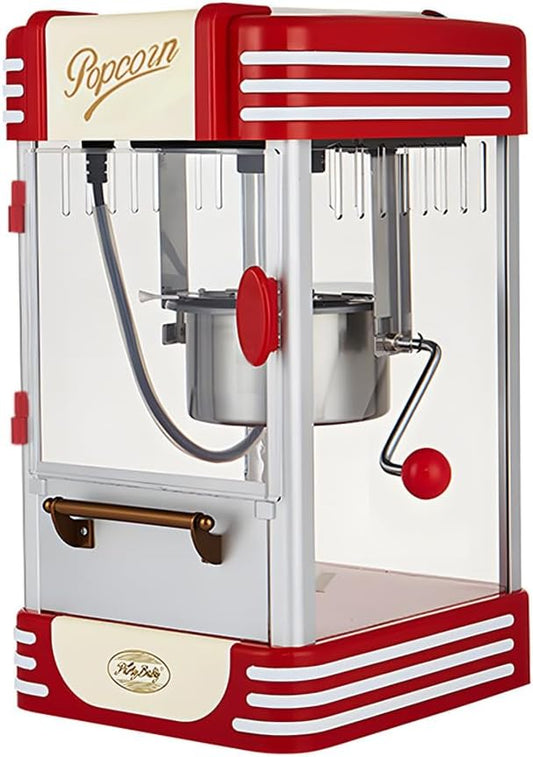 Retro Rode Elektrische Tafel Popcornmachine met Timer - Calvano