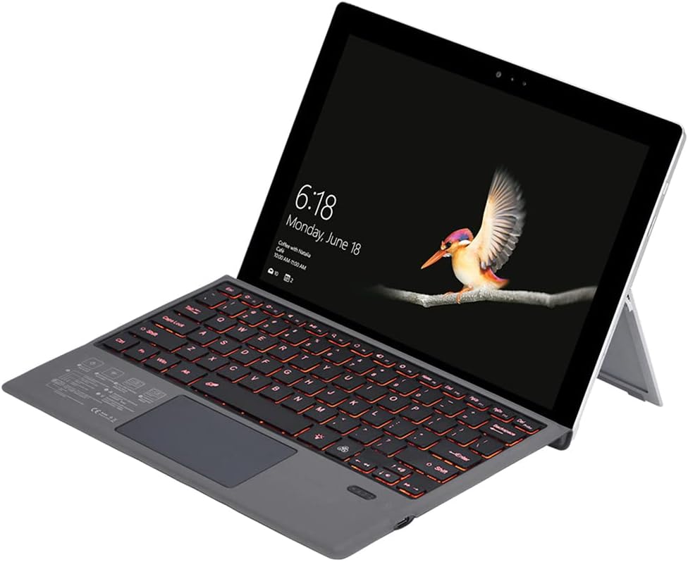 Draadloos Bluetooth-toetsenbord met achtergrondverlichting en touchpad voor Surface Pro – Nexora