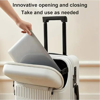 Hard Shell Handbagagekoffer met Bekerhouder, USB-poort & TSA-slot