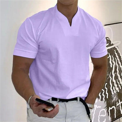 Ademend heren fitnessshirt met V-hals - Timo