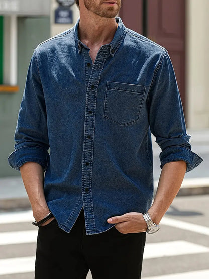 Herfst Denim Herenoverhemd – Milan