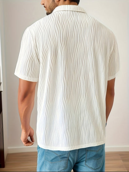 Wit Casual Gestreept Golfshirt - Elias