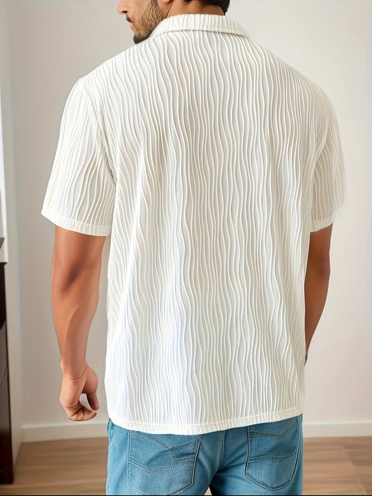 Wit Casual Gestreept Golfshirt - Elias