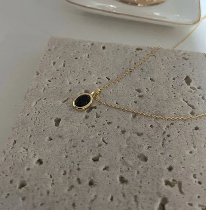 Zwarte Onyx en Parel Stapelketting - Aria