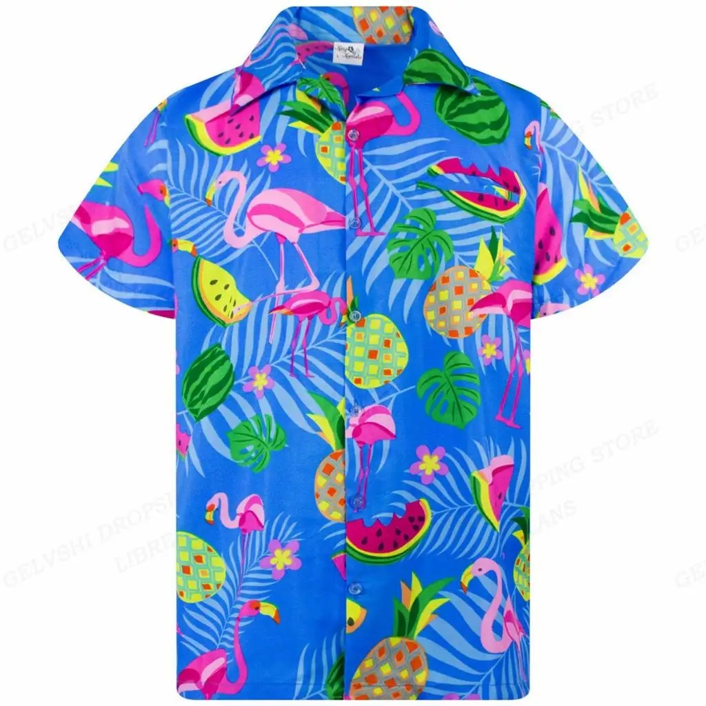 Tropisch 3D Flamingo Overhemd – Kai