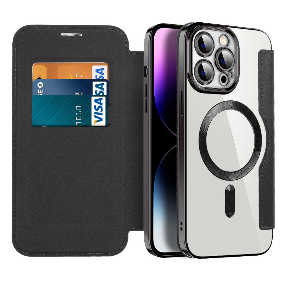 Leren Flip Case met Magnetische Adsorptie & RFID-Bescherming – Valtrix (1+1 GRATIS)