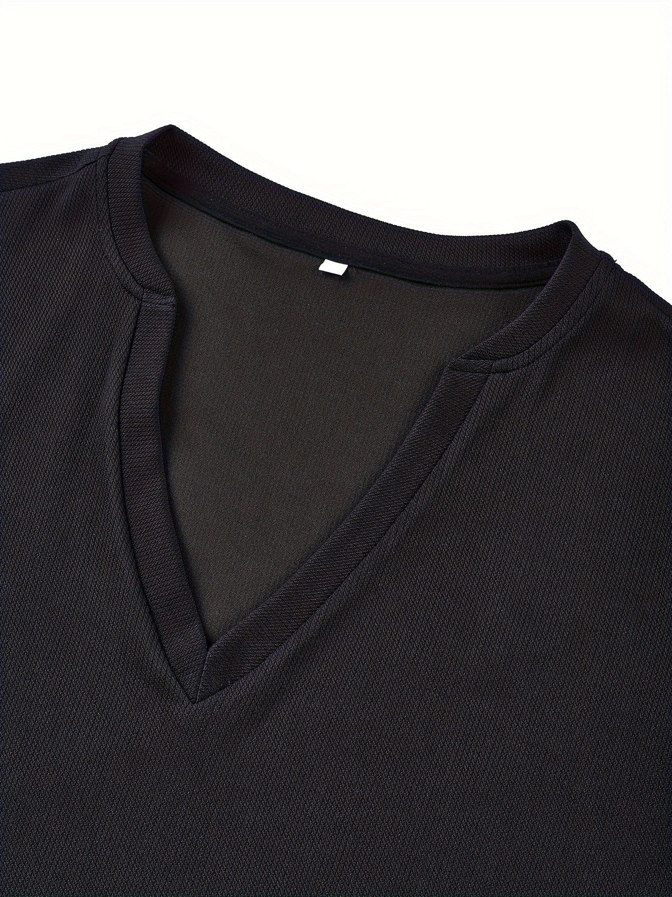 Heren T-shirt met Diepe V-hals en Textuur – Rafael