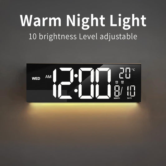 Digitale RGB Wand‑ & Bureauklok 40,6 cm met Afstandsbediening – Lumeris