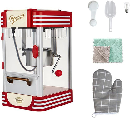 Retro Rode Elektrische Tafel Popcornmachine met Timer - Calvano