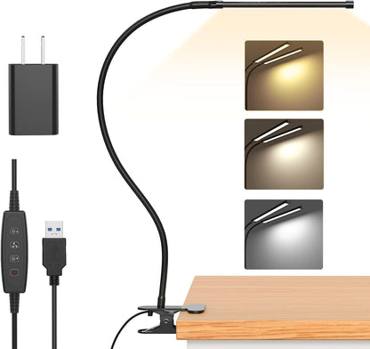 77 LED Bureau Klem Lamp met USB Voeding & Flexibele Gooseneck – Serava