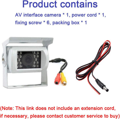 Truck Achteruitrijcamera 12V/24V met 18 LED IR Nachtzicht IP68