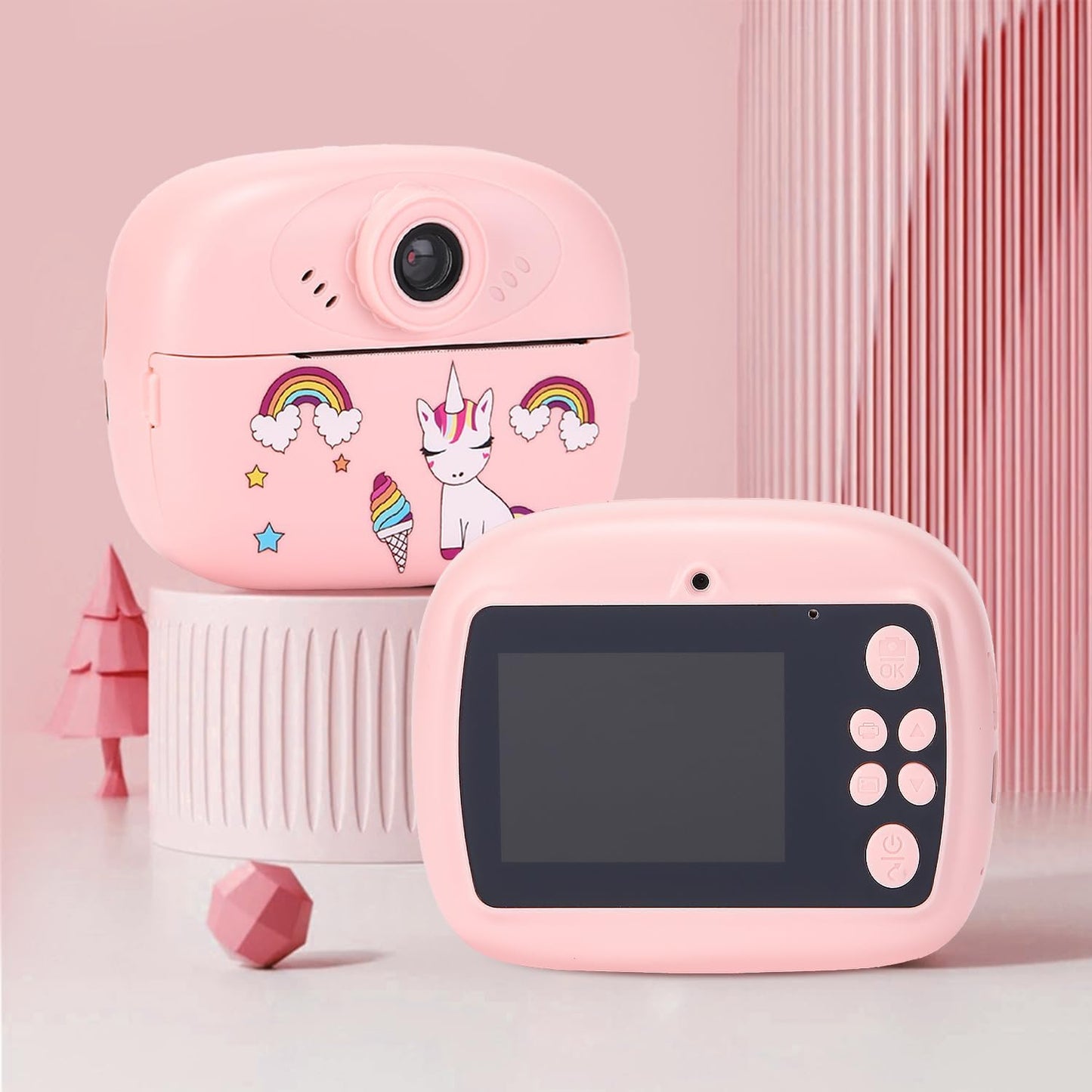 Print Kindercamera met Dubbele Lens, HD-video en Creatieve Set – Lymora