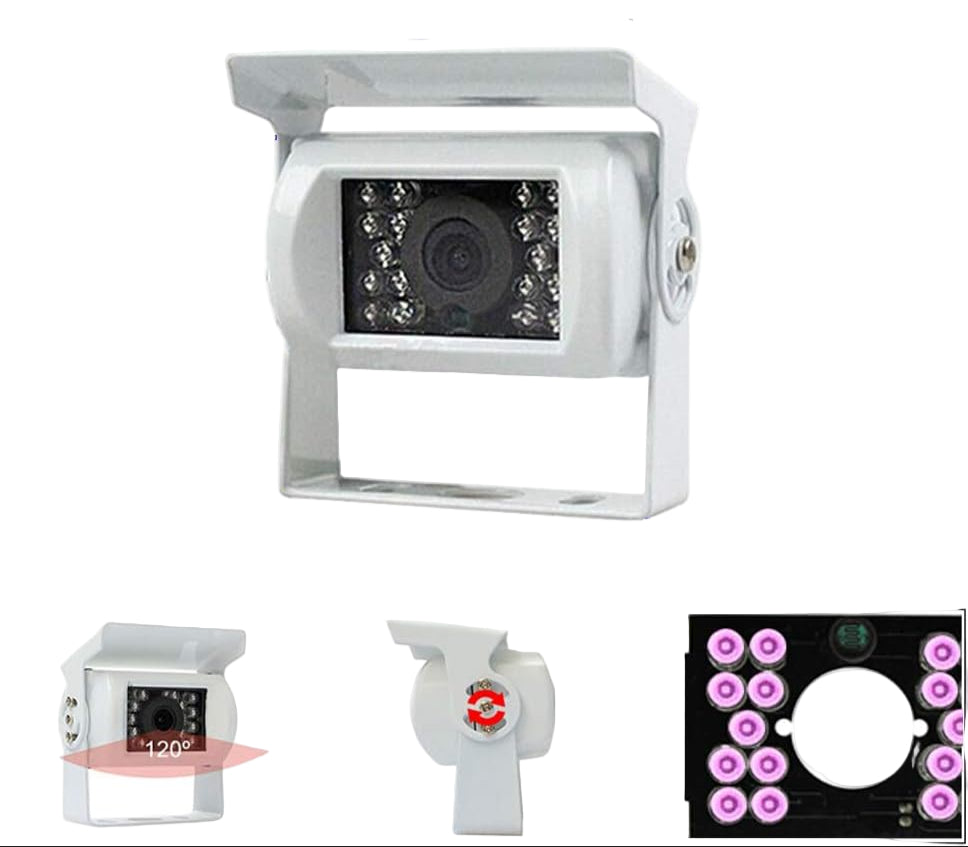 Truck Achteruitrijcamera 12V/24V met 18 LED IR Nachtzicht IP68