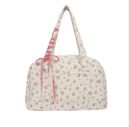Bow Duffle Bag – Grote Canvas Weekendtas met Lintenaccent – Floria