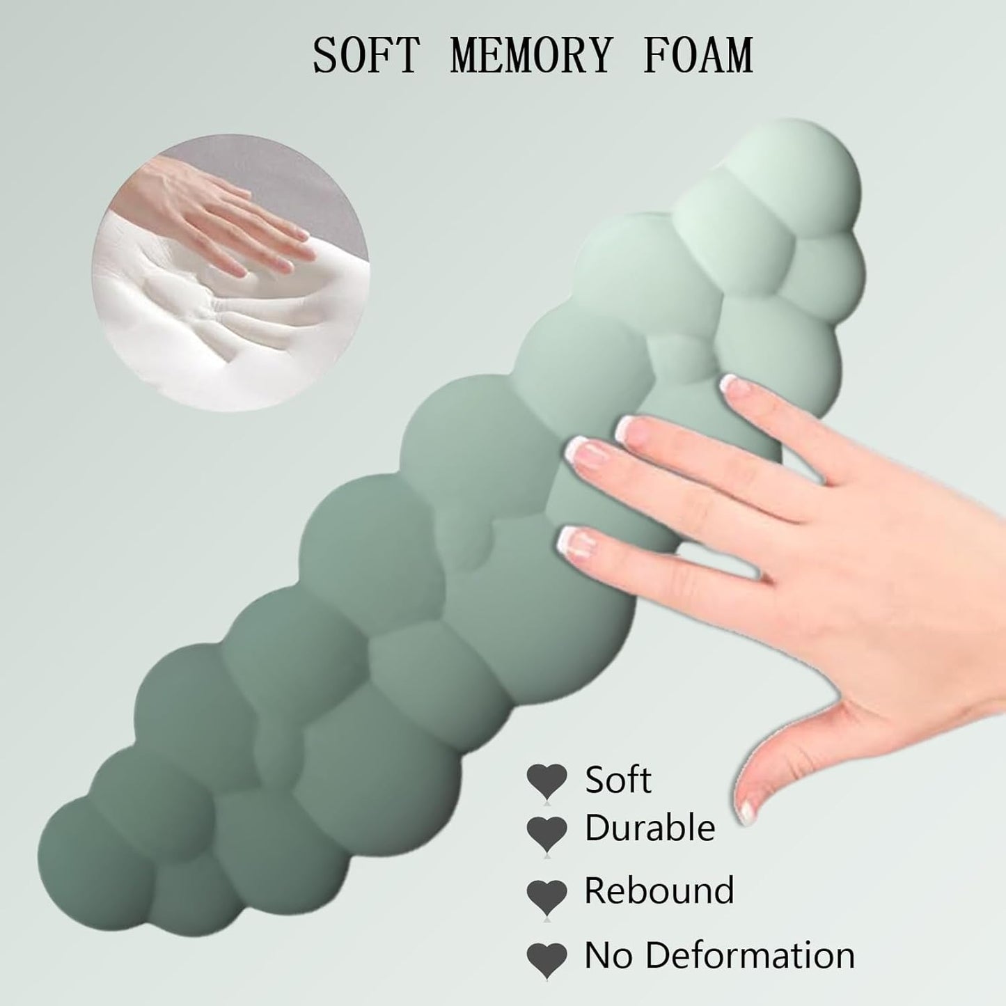 Cloud-Vormige Ergonomische Polssteun Set met Muismat & Onderzetter - Zeyora