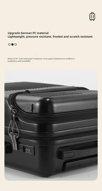 Hard Shell Handbagagekoffer met Bekerhouder, USB-poort & TSA-slot