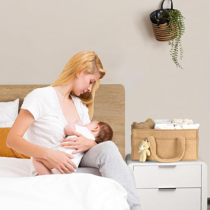 Baby Luiertas Caddy Organizer – Zachte Sherpa Opbergmand met Compartimenten – Elvoria