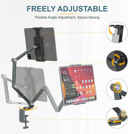Verstelbare Aluminium Tablet Desk Stand met 360° Rotatie – Movaro