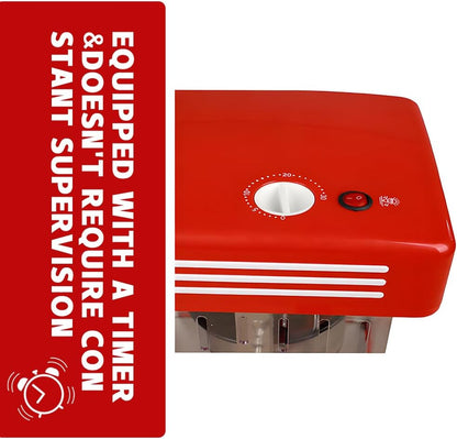 Retro Rode Elektrische Tafel Popcornmachine met Timer - Calvano