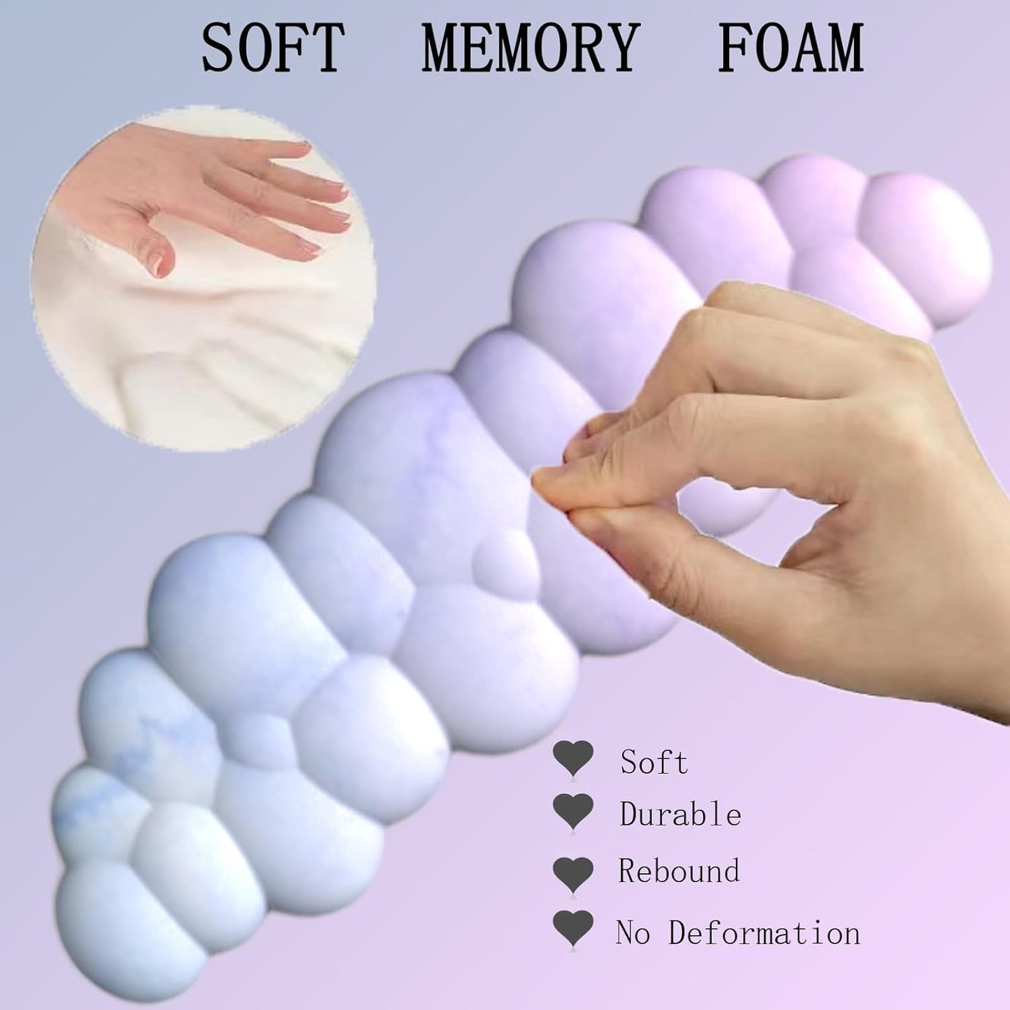 Cloud-Vormige Ergonomische Polssteun Set met Muismat & Onderzetter - Zeyora