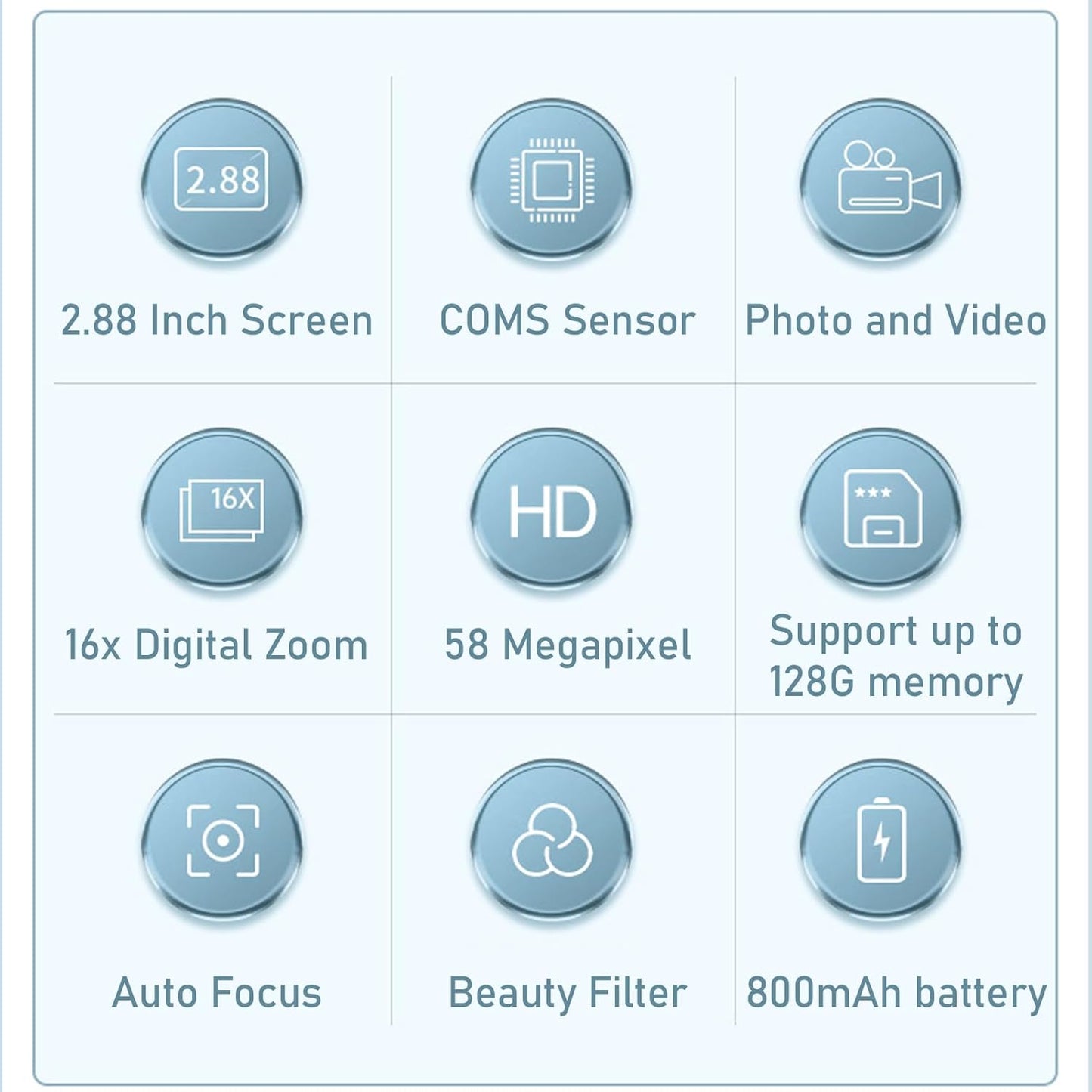 4K Compact Digitale Camera met 58MP Foto's en 16X Zoom – Lumora