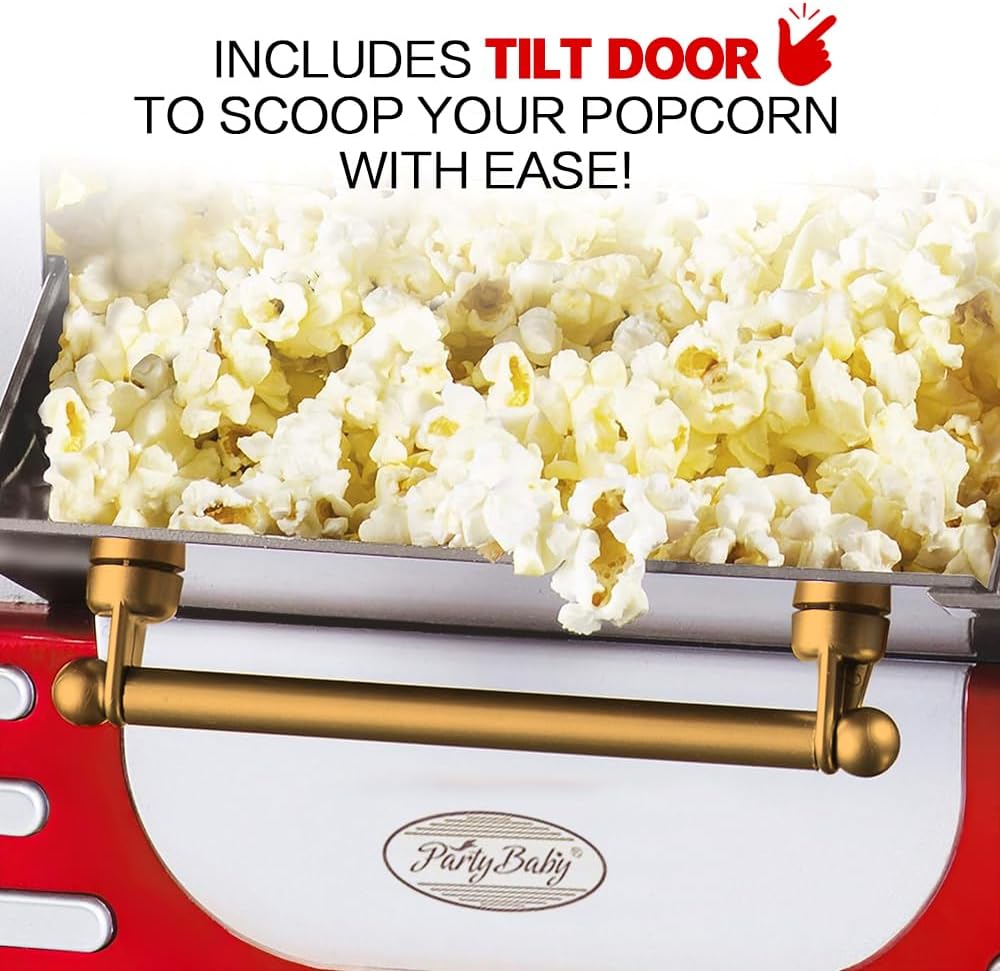 Retro Rode Elektrische Tafel Popcornmachine met Timer - Calvano