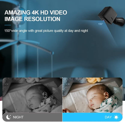 Minibeveiligingscamera 4K met Wi-Fi, verborgen binnencamera en nachtzicht