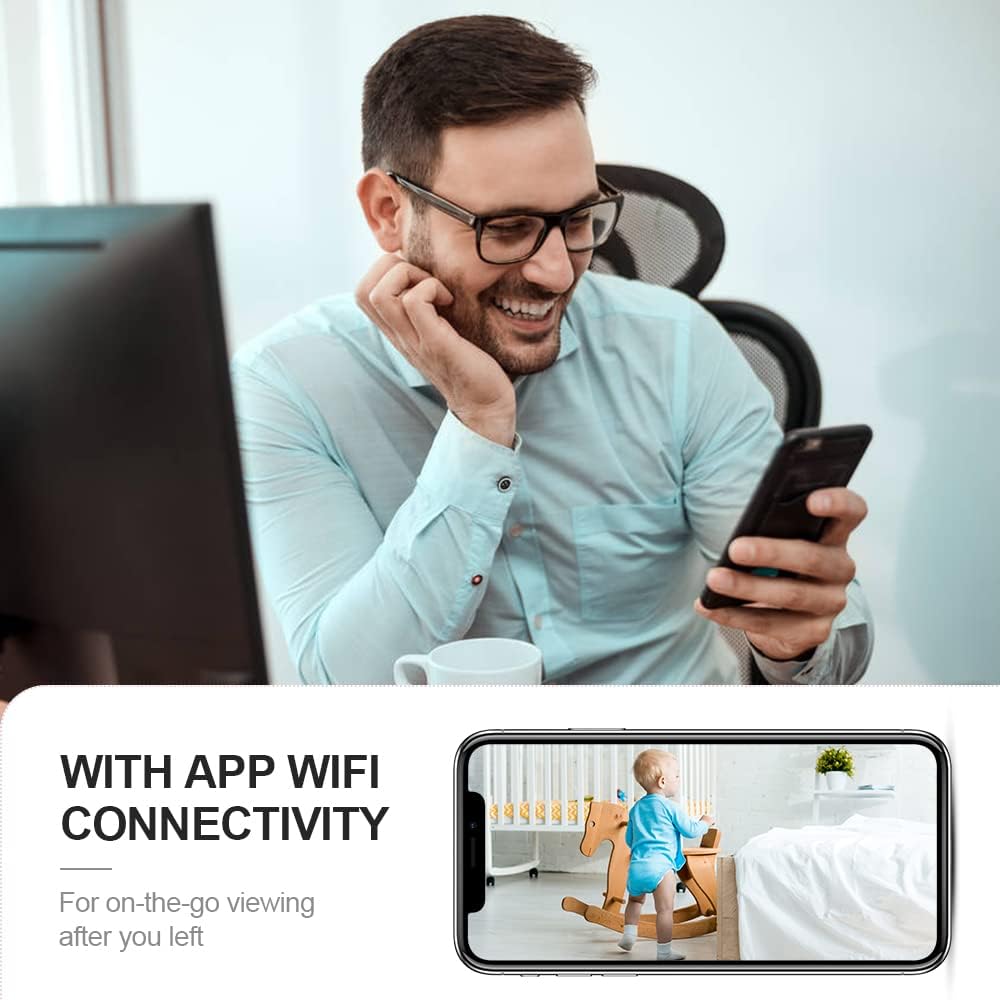 Minibeveiligingscamera 4K met Wi-Fi, verborgen binnencamera en nachtzicht