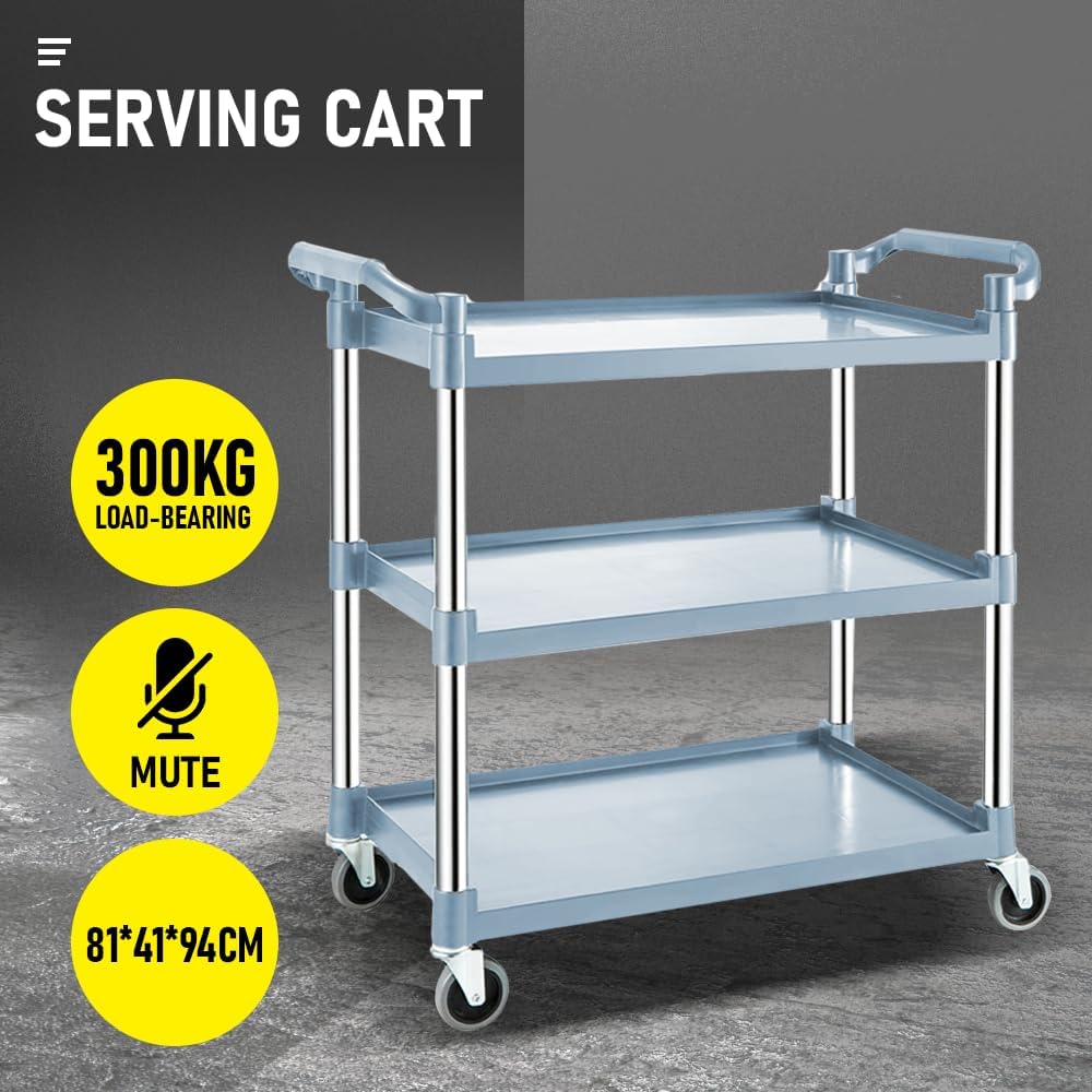 3-laags Rollende Serveywagen met Slotwielen – ServePro