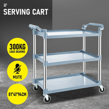 3-laags Rollende Serveywagen met Slotwielen – ServePro