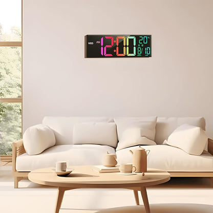 Digitale RGB Wand‑ & Bureauklok 40,6 cm met Afstandsbediening – Lumeris