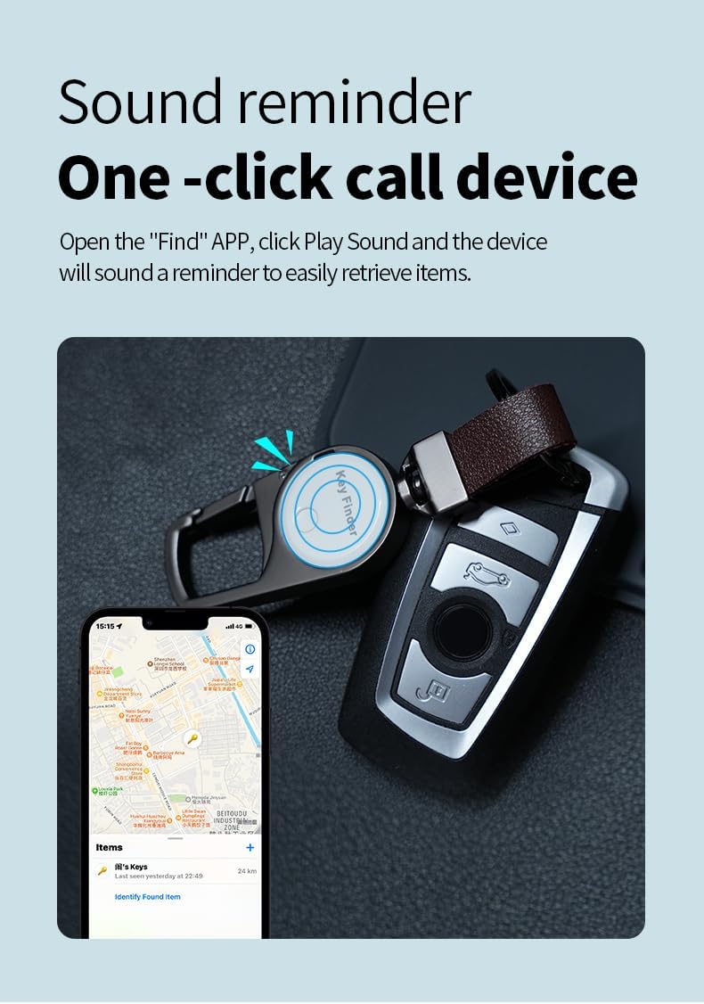 Slimme Anti-Verlies Locator Sleutelhanger – Realtime Tracking met Zoek Mijn – Zeyora