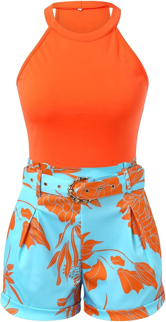Tweedelige zomer-set voor dames met bloemenpatroon - Soraya