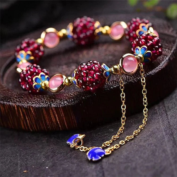 Natuurlijke Granaat Armband - Selina