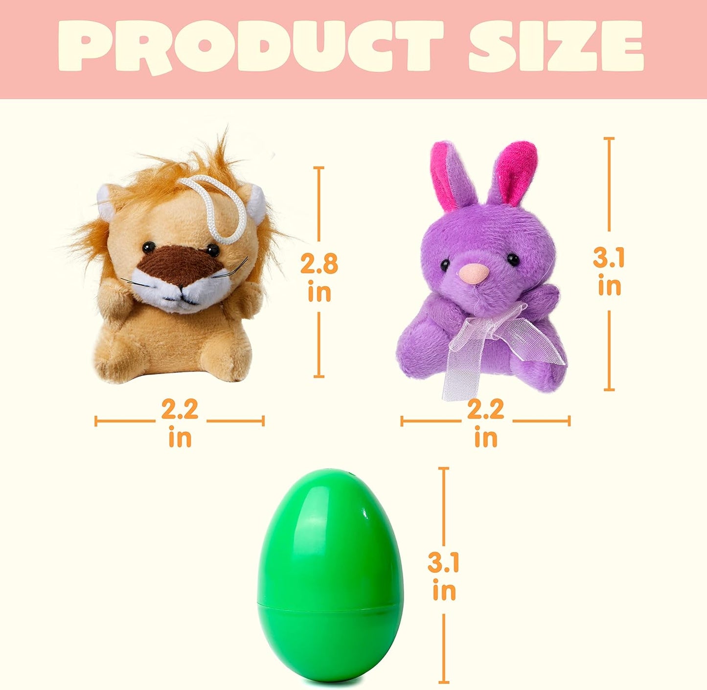 Pluche paaseieren met mini-diertjes voor kinderen – set van 12 verrassingseieren
