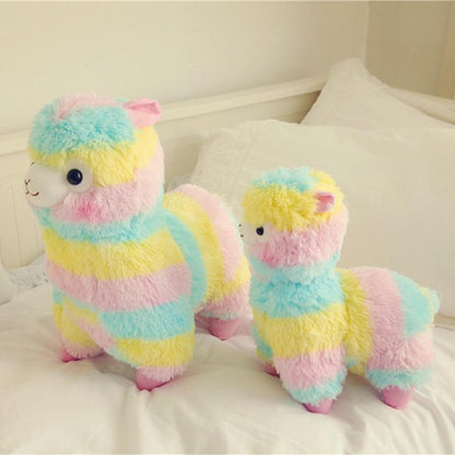 Zacht pluchen regenboog-alpaca knuffeldier voor baby's & peuters