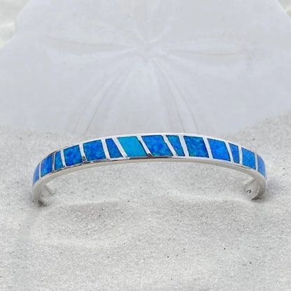 Blauwe en Zilveren Opaal Armband - Isola