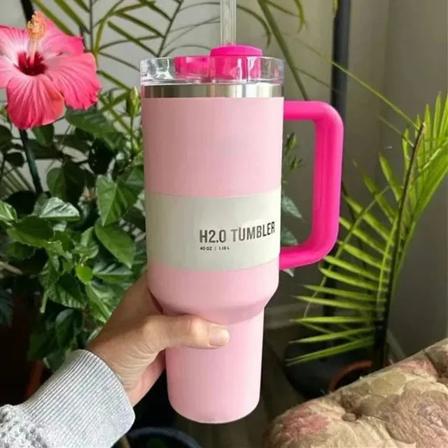 Vacuüm Geïsoleerde Beker met Deksel en Rietje - ThermoTumbler