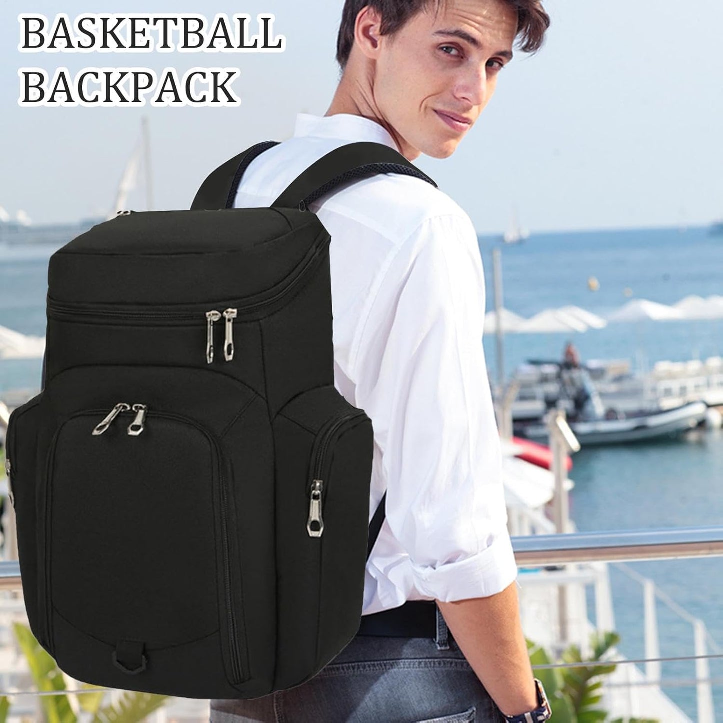 Heren Basketbal Rugzak – Grote 30L Sporttas met Waterdichte Bodem – Draycor