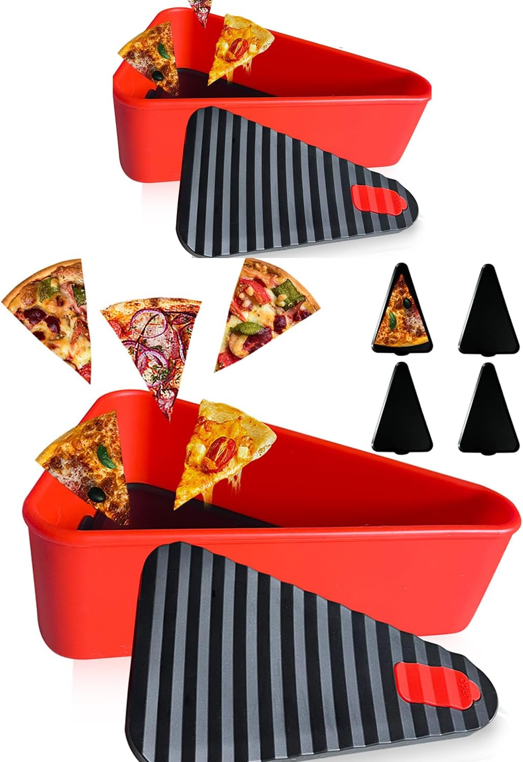 Herbruikbare Pizza-opslagcontainer met 2 Schalen – SliceSafe