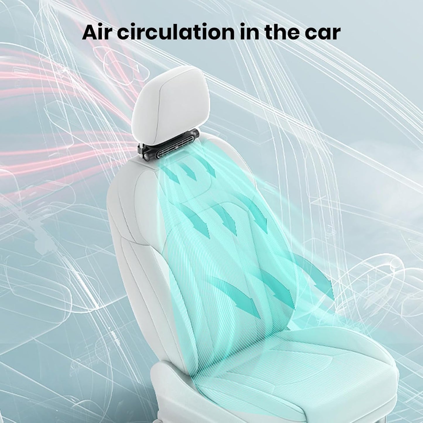 3 Snelheden USB Auto Koelventilator & Hoofdsteun Bevestiging – AutoBreeze