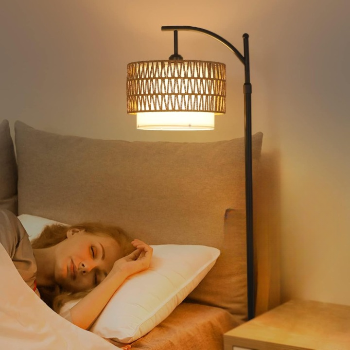Boogvloerlamp met Afstandsbediening & Verwisselbare Kappen – Norvella