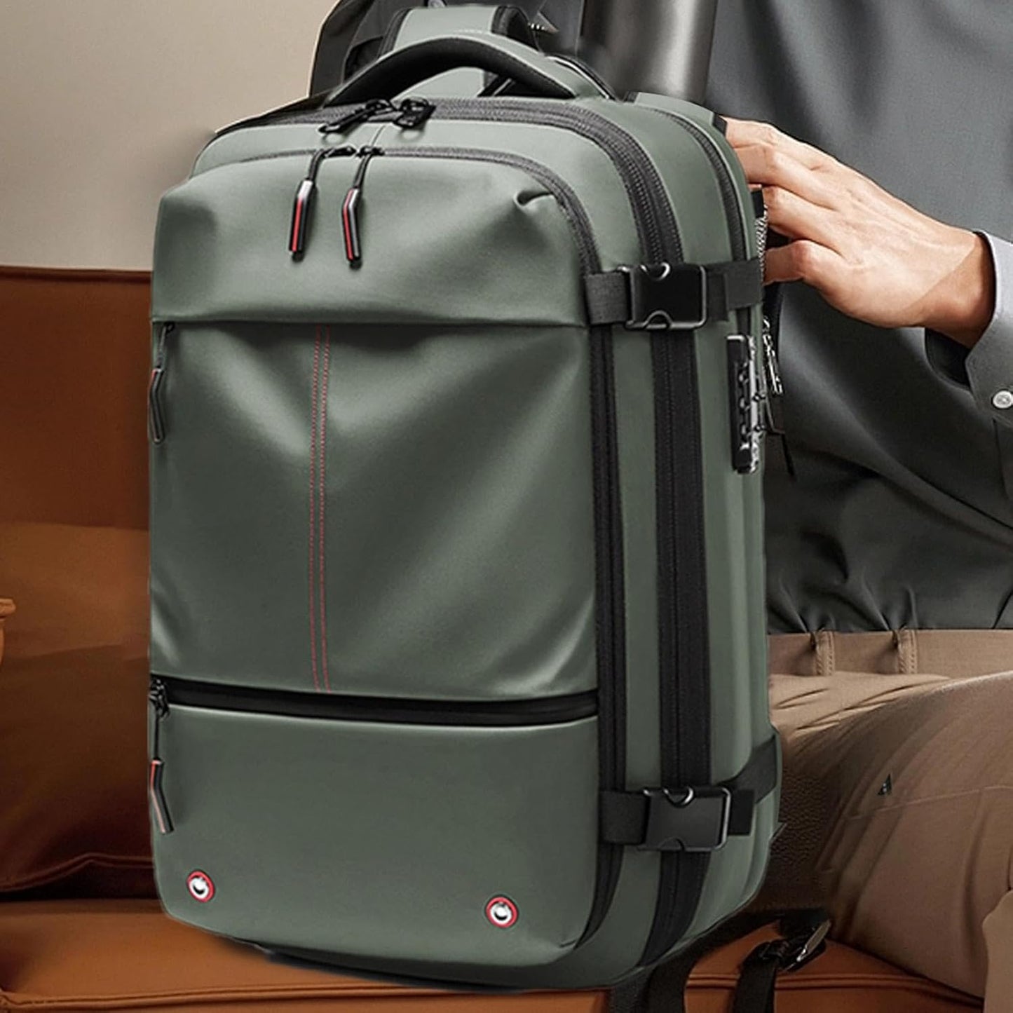 Vacuüm Rugzak – Uitbreidbare 60L Waterdichte Reisrugzak met Laptopcompartiment – Trivora