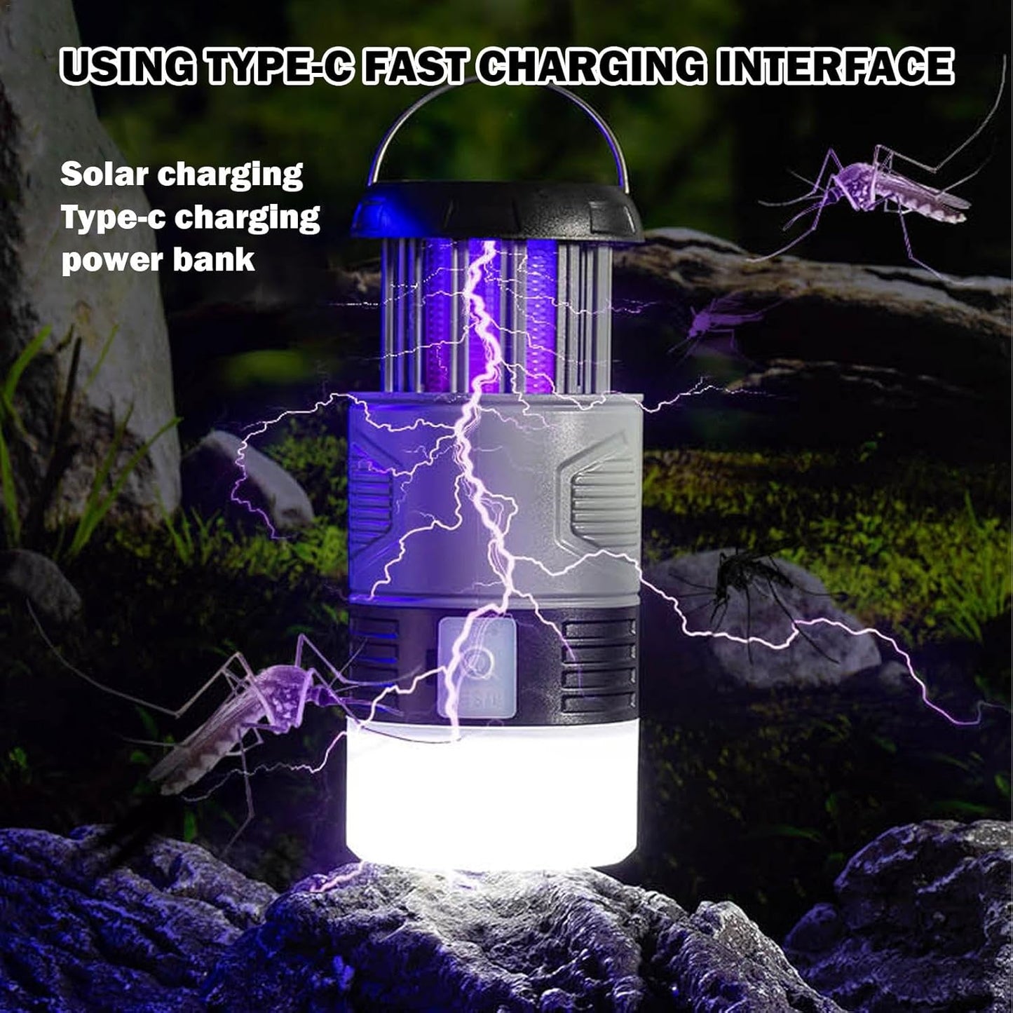 Zonne-energie Vliegval Lamp met UV-Lamp – Zynora