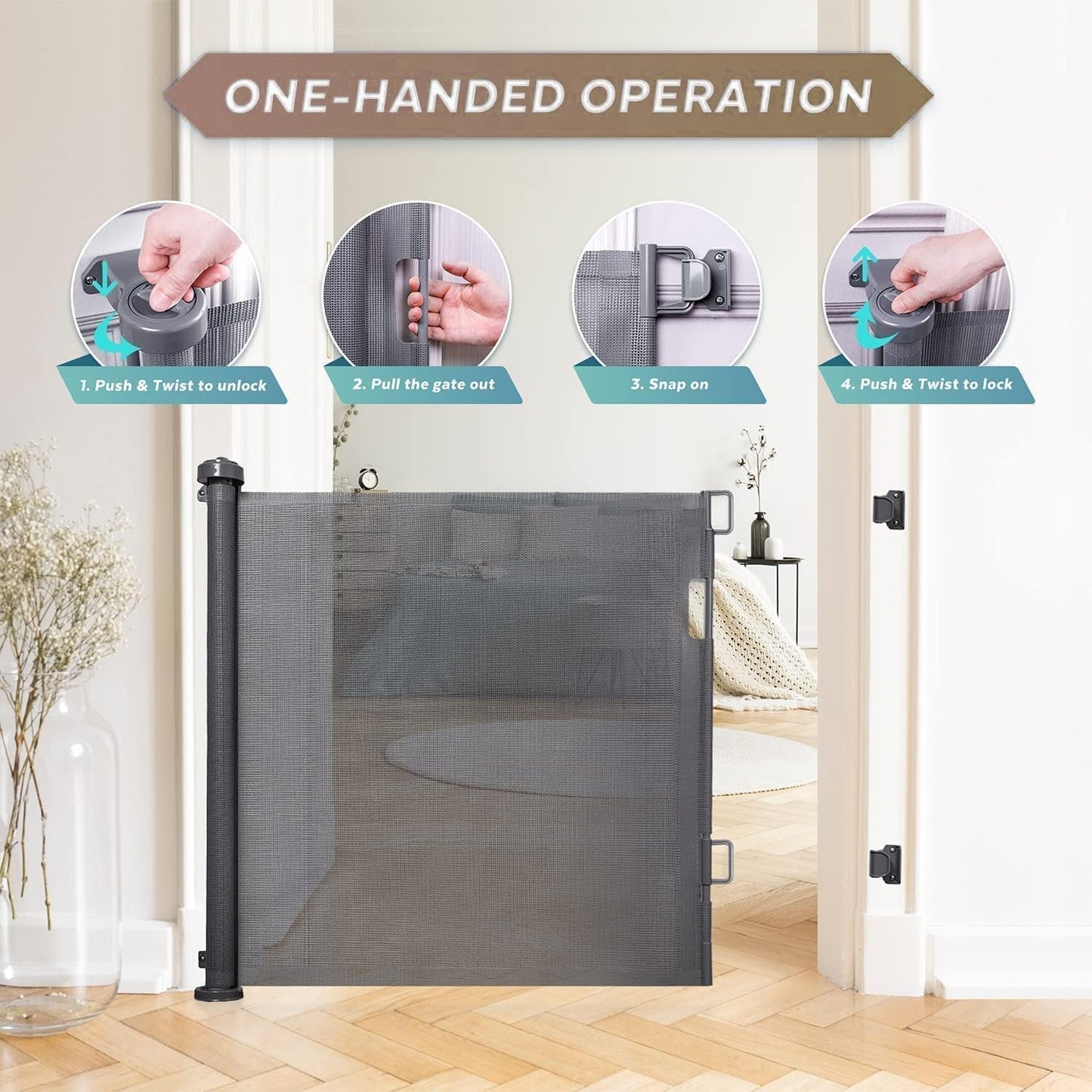 Uittrekbaar Net Baby Veilighekgat met Automatische Sluiting – Kivora