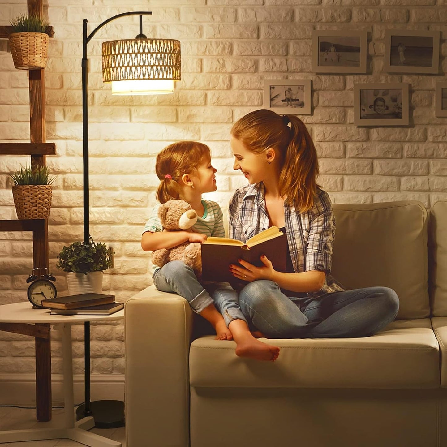 Boogvloerlamp met Afstandsbediening & Verwisselbare Kappen – Norvella